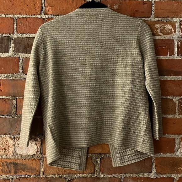 TSE CASHMERE Tick Stitch Ribbed Cardigan, wool/cashmere blend, oatmeal, size XS - Picture 5 of 5